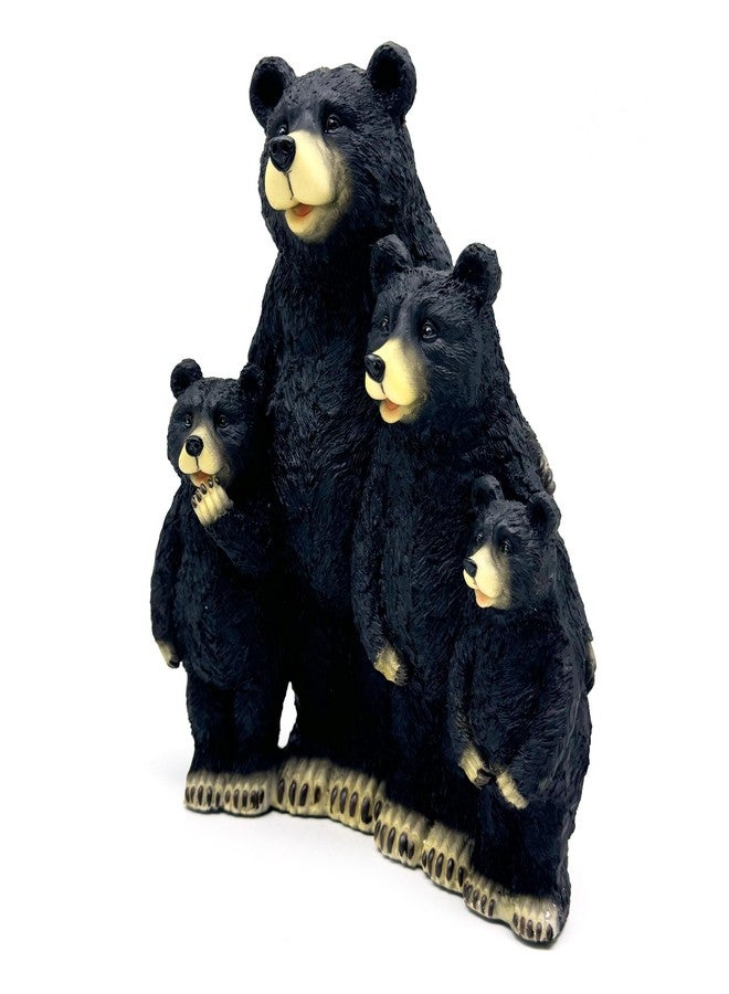 SHTWX Black Bear Family Resin Statue Sculpture Figurine Decorative for Home, Office, Living Room, Desktop Display - Image 1